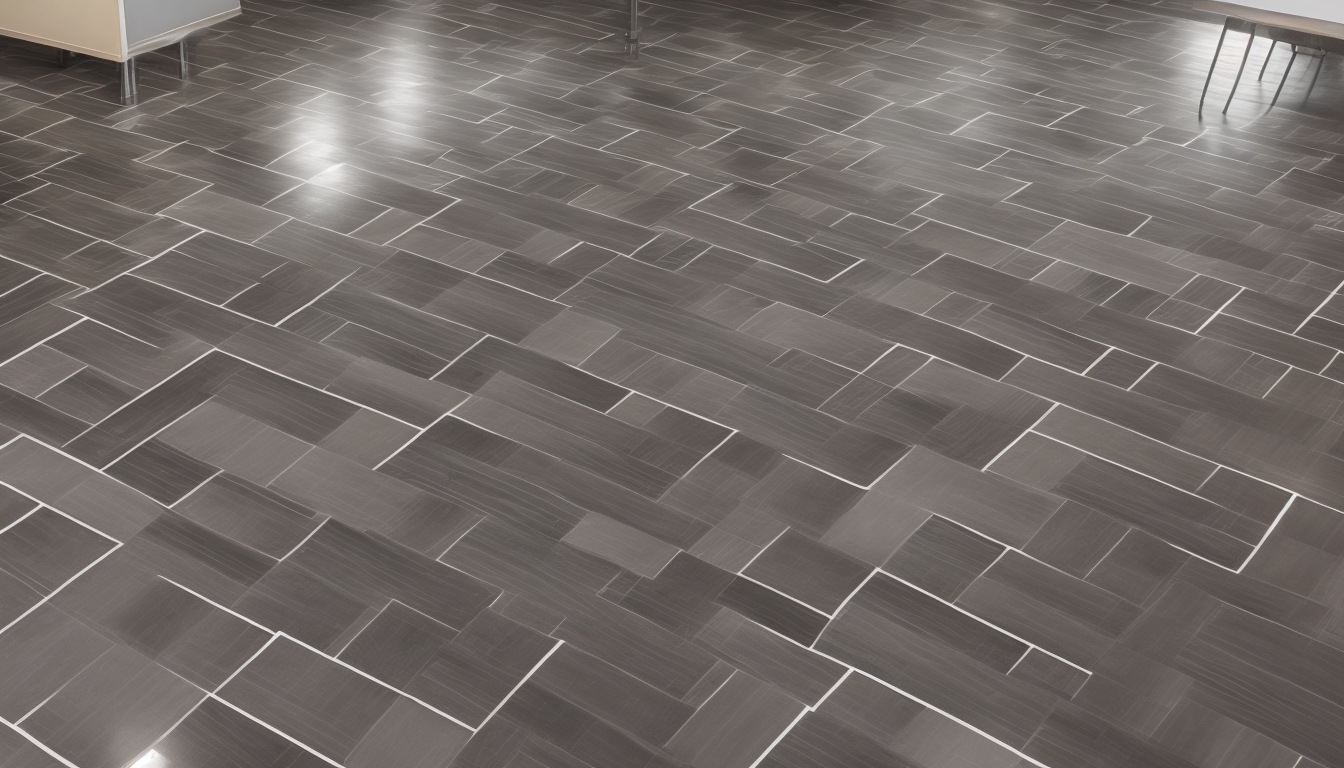 Modern commercial office with beautiful interlocking tile flooring installed